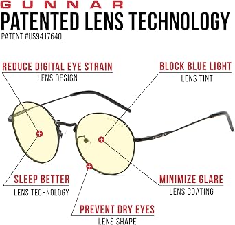 نظارات GUNNAR للألعاب والكمبيوتر | Ellipse، تحجب 65% من الضوء الأزرق و100% من الأشعة فوق البنفسجية