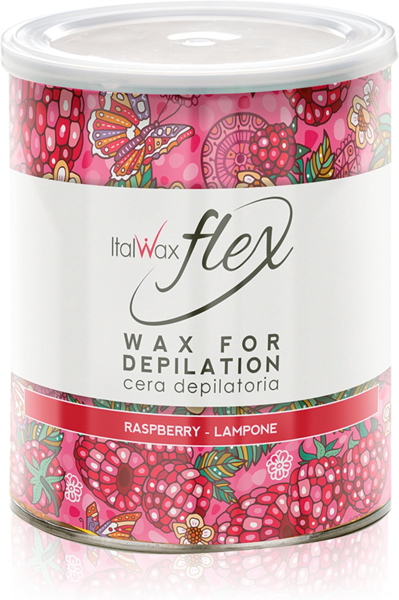 Flex Raspberry 800ml - Soft wax for hair removal - Raspeberry Aroma - Liposoluble syntetic formulation - Ideal for waxing all body area​