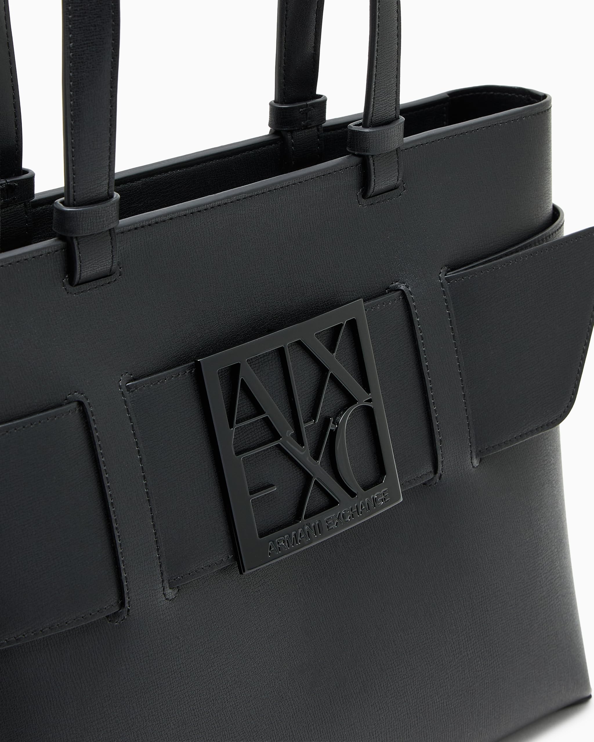 Armani Exchange Essential, Susy, square logo, Achats S aux femmes, Black,