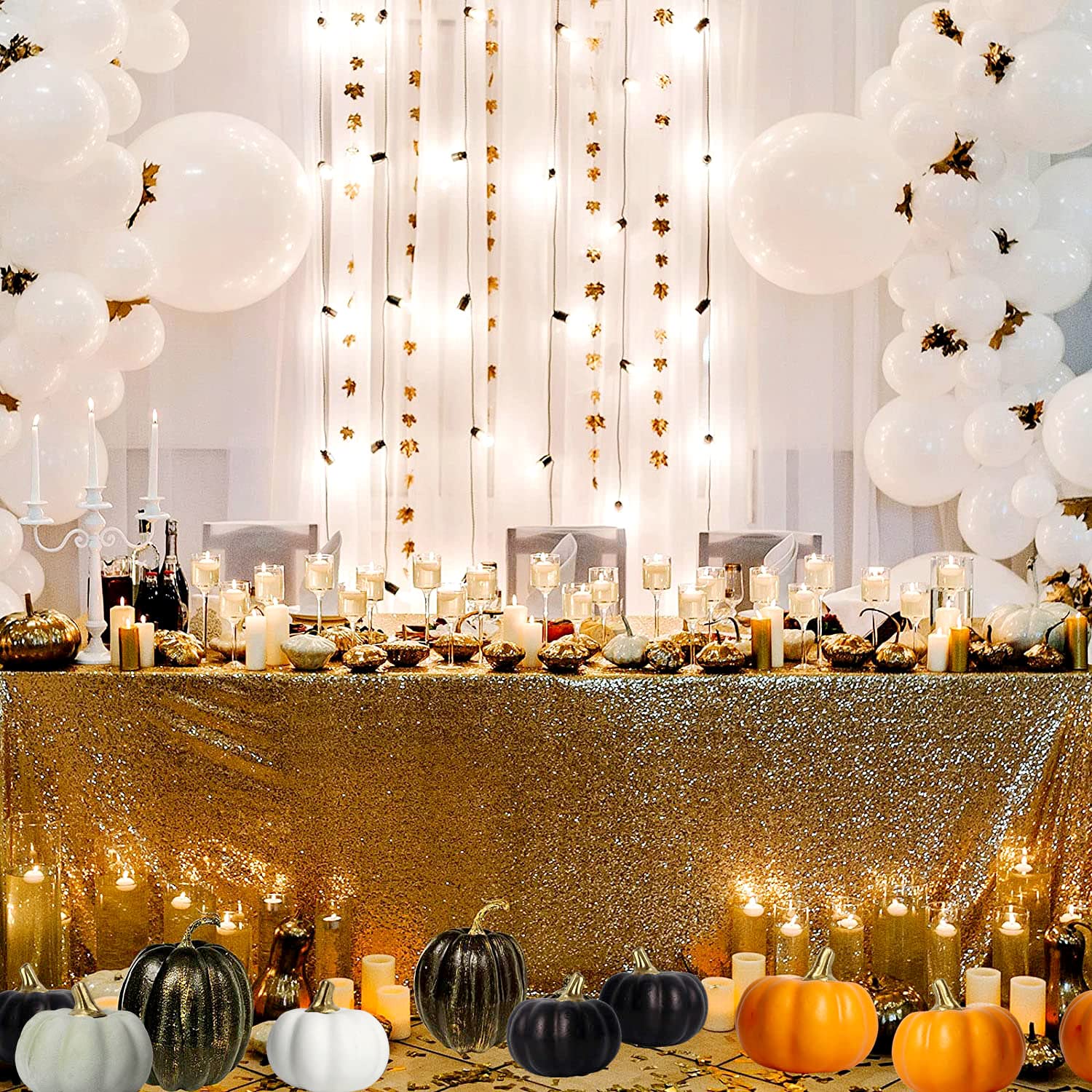 12 Decoration Halloween Automne Citrouille Artificielles,Couleur Ensemble Fall Decor Citrouille en Mousse Decorative Intérieur Exterieur,Mini Citrouilles pour Table Decoration,Thanksgiving,Noël