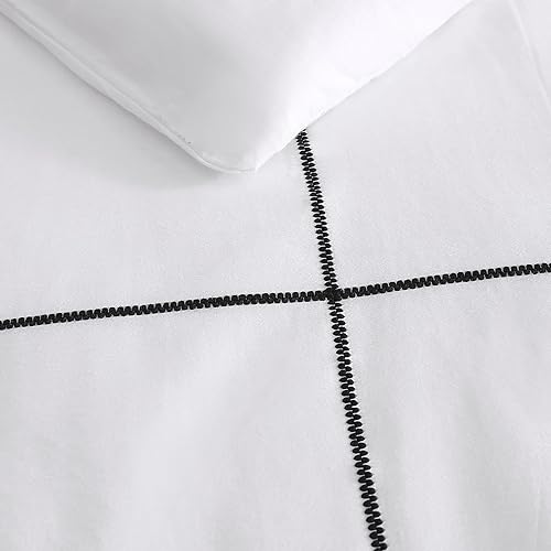 Miniatura 5 de Vera Wang - Juego de edredón King, juego de ropa de cama de satén de algodón de lujo con fundas a juego, artículos esenciales elegantes para la