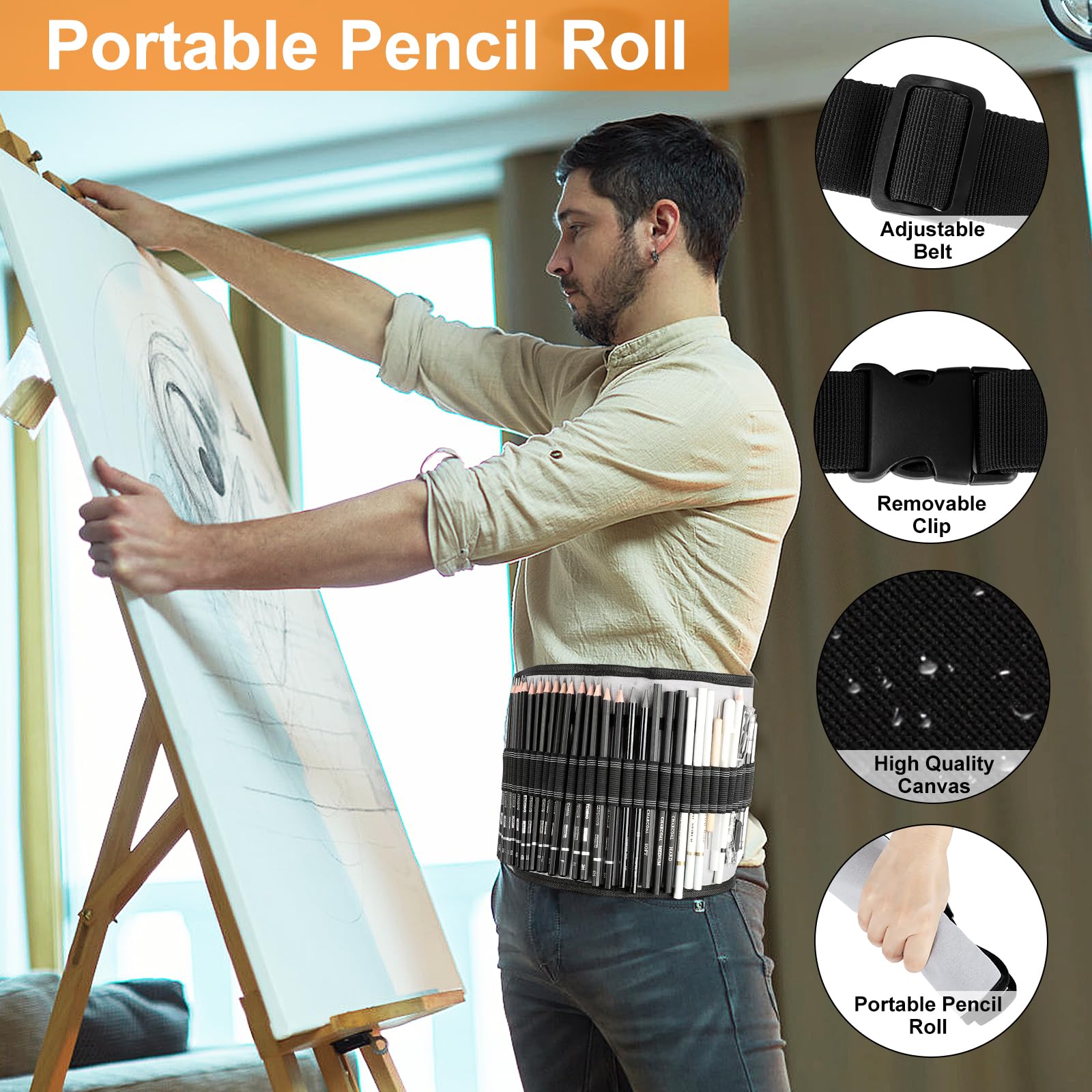 KIMIGO Set Da 60 Matite Da Disegno Professionali - Kit Completo Per Artisti E Principianti - Foto 9