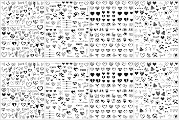 8 Sheets Valentines Day Nail Art Stickers Decals, JMEOWIO 3D Self