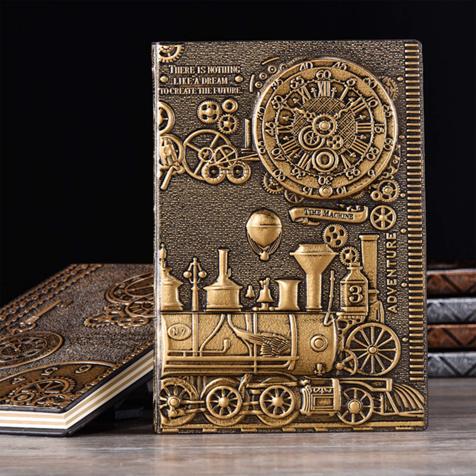 A5 Taccuino Impermeabile Diario Di Viaggio Retrò Bloc Notes Quaderno PU Classico in Rilievo Journal per Uomo Donna Alunno Personale Regalo 100 Fogli 21.5x14.5 CM