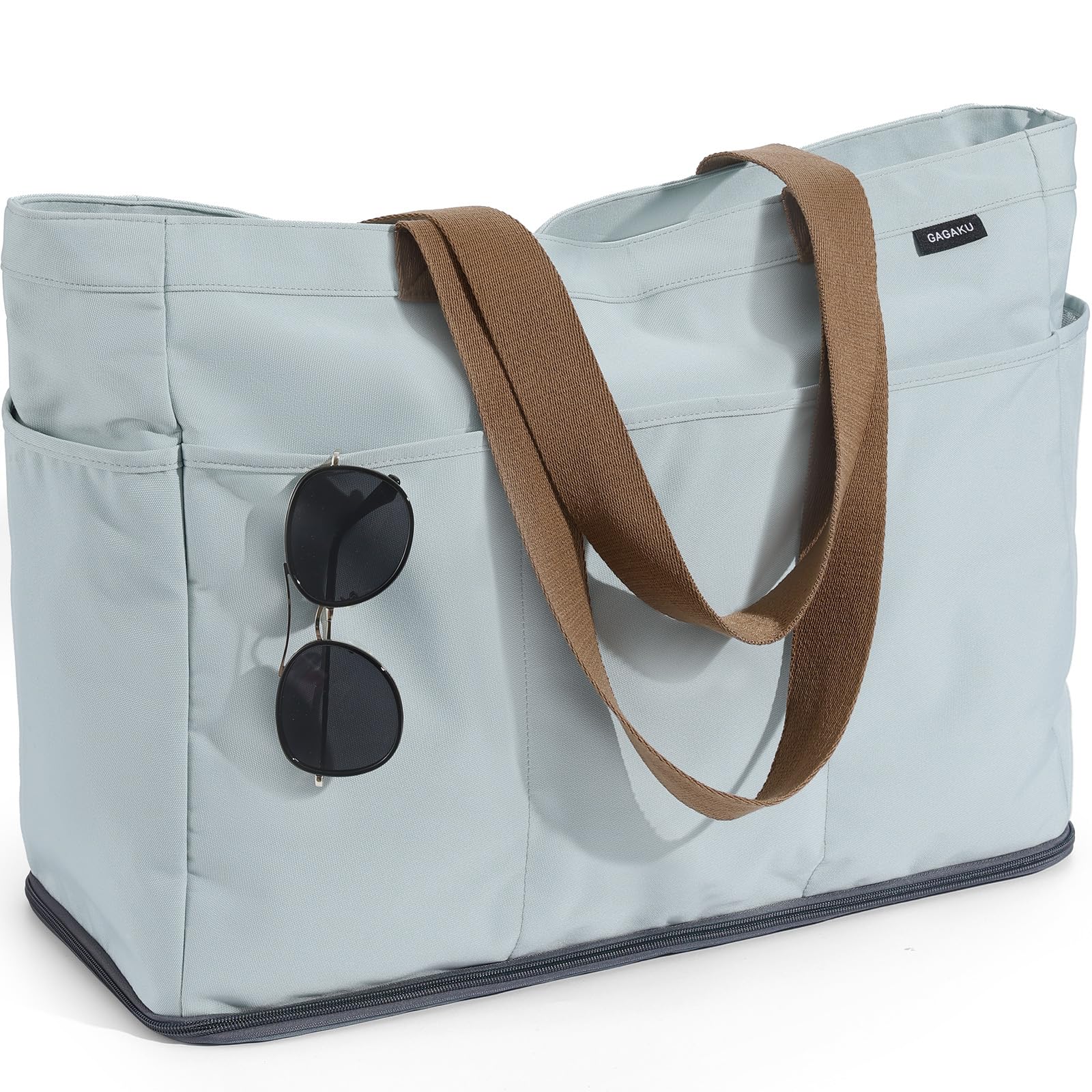 GAGAKU Strandtas XXL met koelvak, waterdichte strandtas met ritssluiting, opvouwbaar, grote badtas voor familie, dames, zwembad, reizen, 50 x 38 x 19 cm, blauw GAGAKU Strandtas XXL met koelvak, waterdichte strandtas met ritssluiting, opvouwbaar, grote badtas voor familie, dames, zwembad, reizen, 50 x 38 x 19 cm, blauw