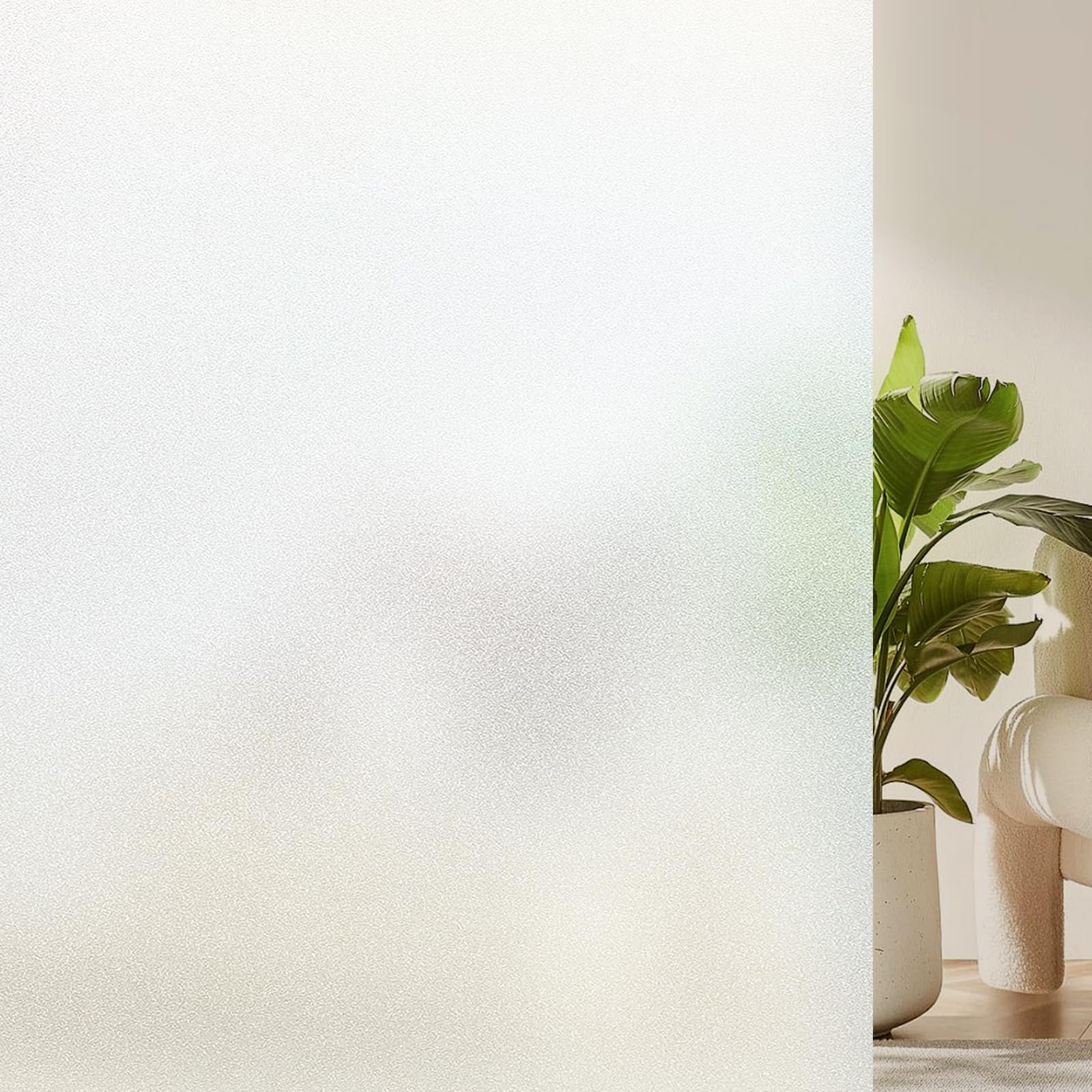 Coavas Window Films for Privacy Window Film Frosted Static Cling Non Adhesive Vinyl Sticker Sun Heat Blocking Window Coverings for Bathroom Home Office Door 17.5x78.7 Inch,44.5x200cm, Pure Frosted