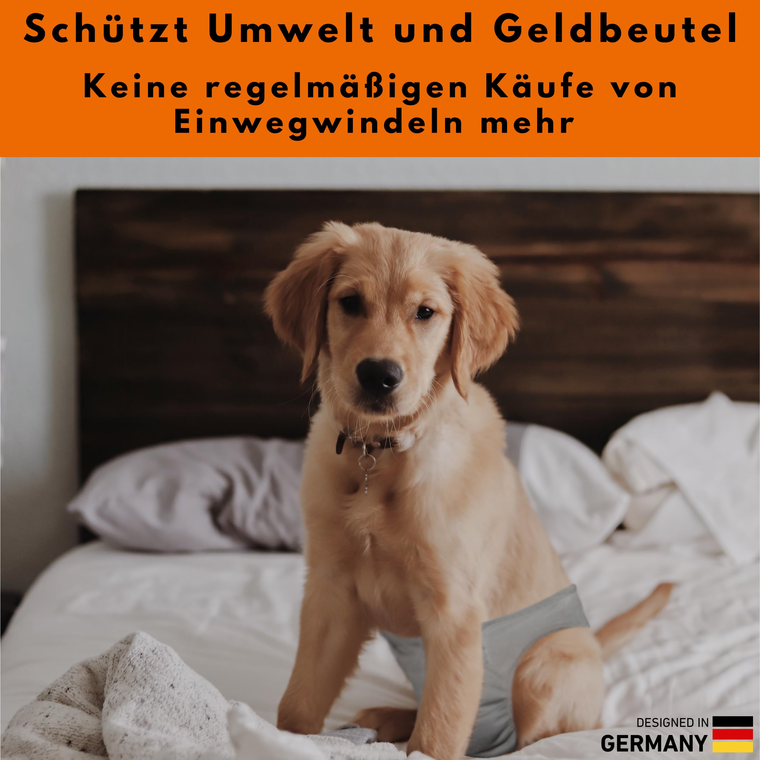 Wiederverwendbare Hundewindeln für Hündinnen (3 Stück) Waschbare Läufigkeitshose für Hündinnen bei Inkontinenz & Läufigkeit - Hundehöschen Hunde Windel - Hygienisch & Saugstarker Stoff