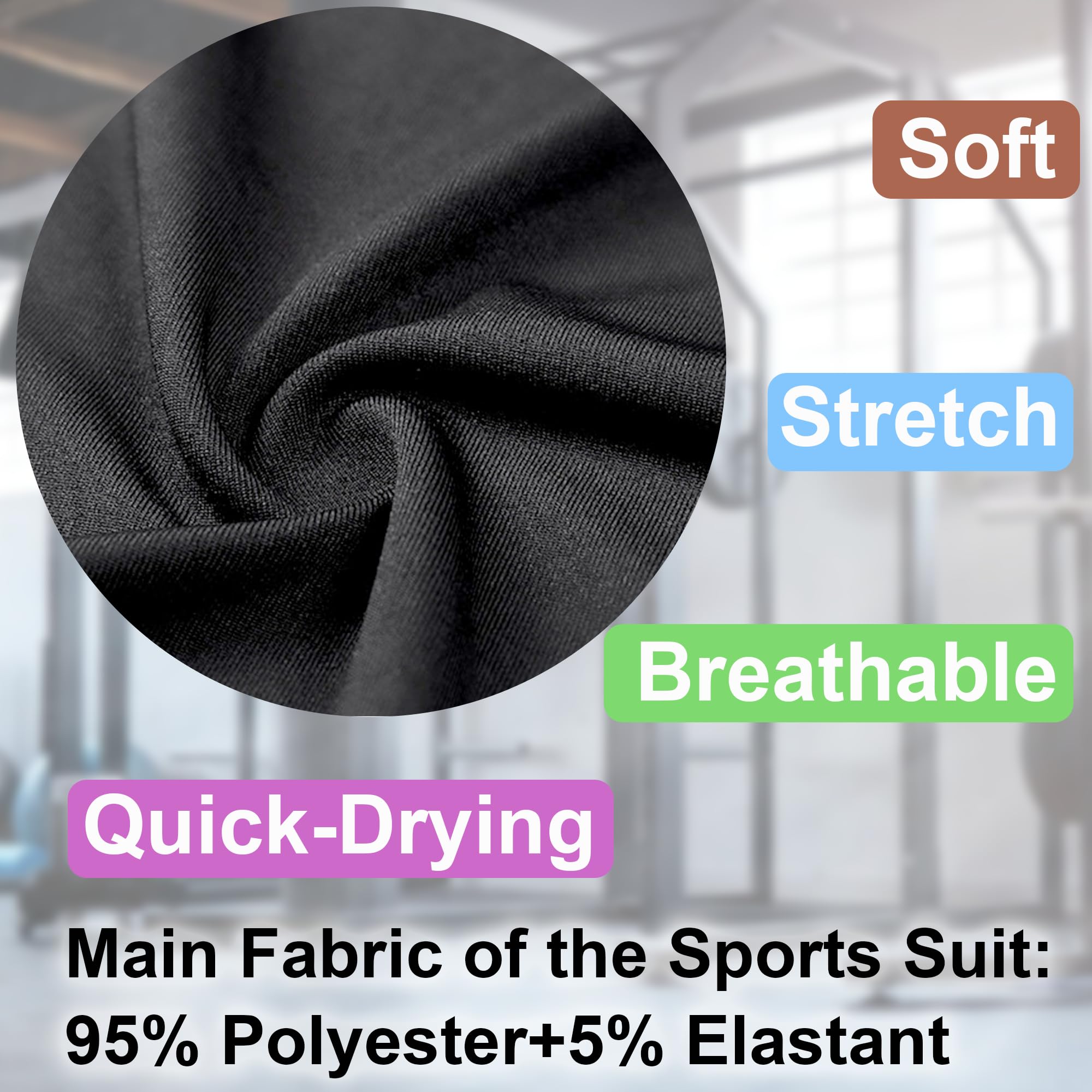 Herren Sport Fitness Set 5 Stück Kompressionsshirt Langarmshirt Sporthose Leggings Laufshirt Funktionswäsche Atmungsaktiv Schnelltrocknend Trainingsanzug für Running Gym Outdoor