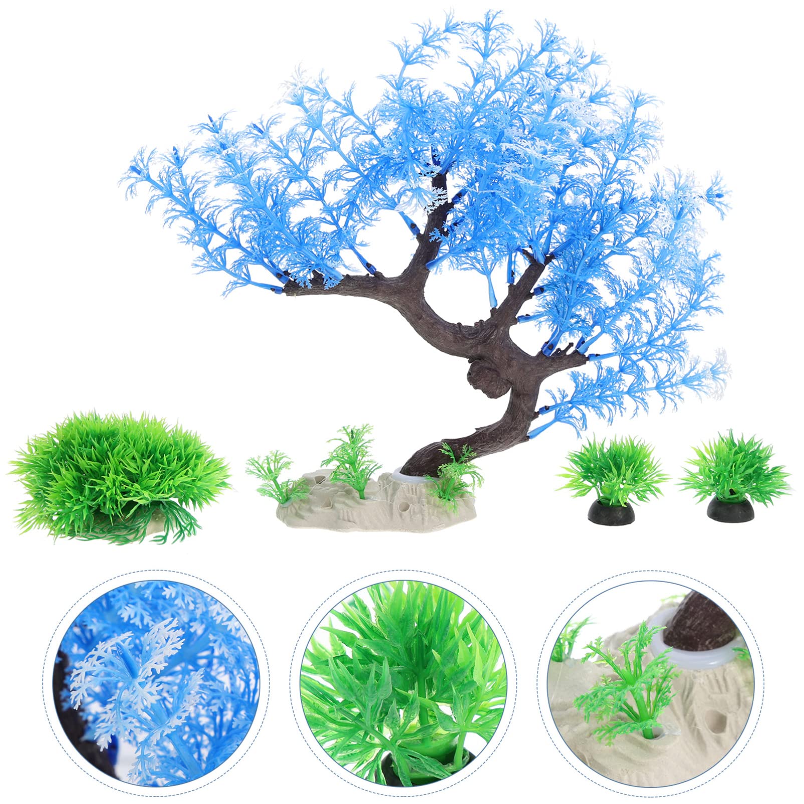 YARNOW 5 Juegos decoración del Acuario Plantas de Simulación Tanques Aire Plantas de Acuario Artificial Plants Aqua Plant pecera plastico Planta Falsa de plastico AbS