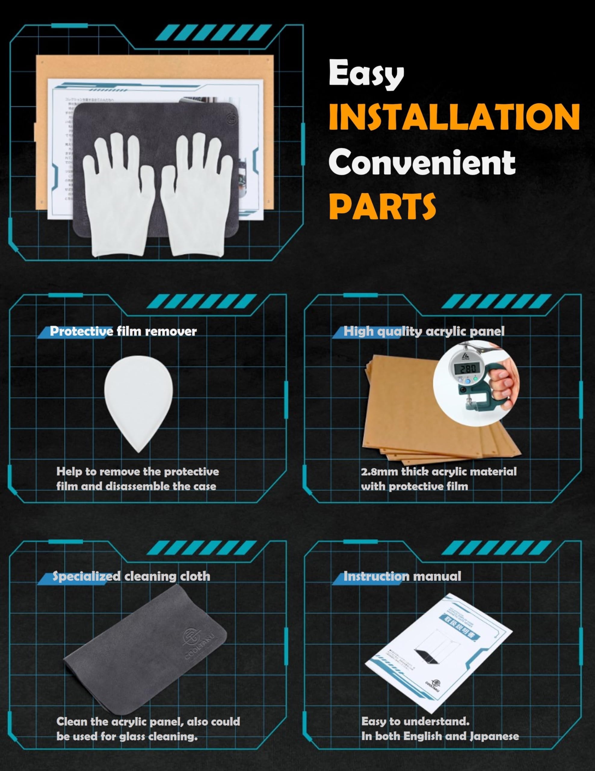 COOLTAKU Vitrina de acr韑ico Transparente, Puerta Frontal Abierta con Hebilla magn閠ica, Caja de exhibici髇 de Montaje, escaparate de protecci髇 a Prueba de Polvo para Figuras, Colecciones, Modelos,