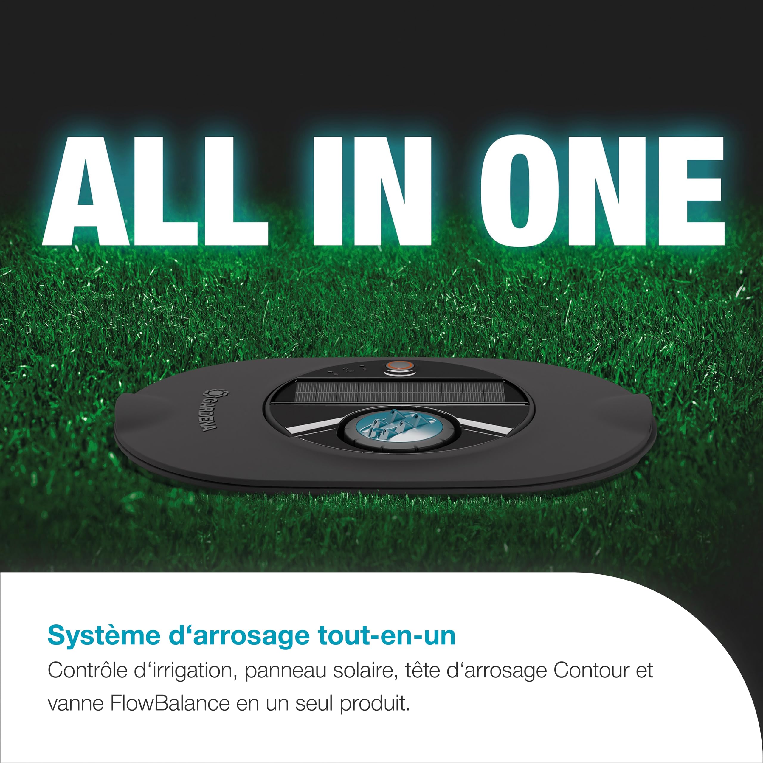 Gardena Système d'arrosage par canalisation AquaPrecise: économie d'eau, arrosage précis pour pelouses jusqu'à 320 m², commande Bluetooth, installation facile (16001-20)