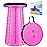 Boreeman Upgraded Folding Stool Lightweight Yet More Sturdy with Load Capacity 400lbs Portable Collapsible Stool for Camping Fishing Hiking BBQ (Pink)
