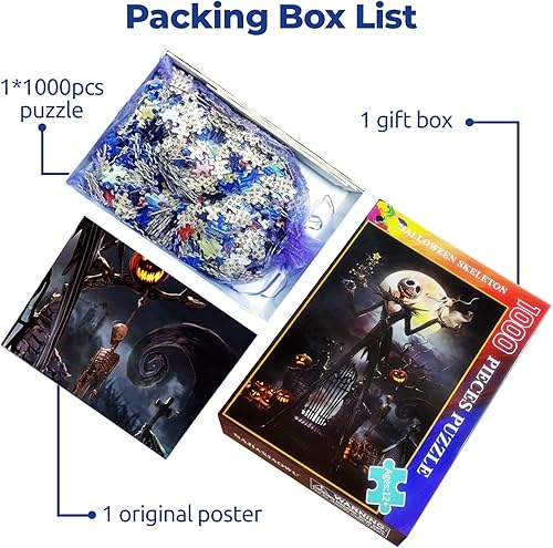 Miniatura 3 de Rompecabezas de madera de 1000 piezas con imagen de Halloween, decoración familiar, regalo de cumpleaños único adecuado para adolescentes y adultos