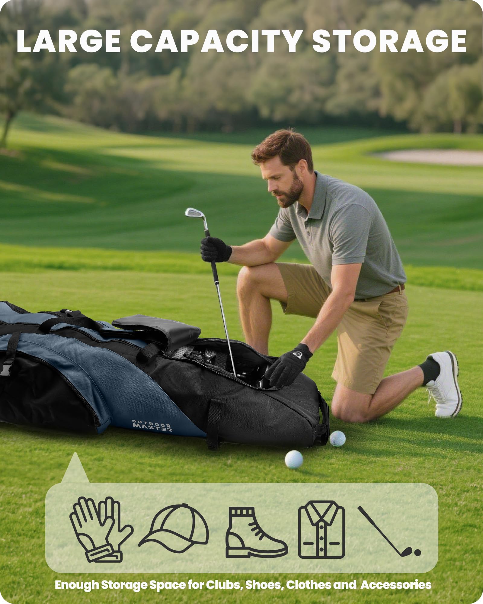 OutdoorMaster Golf Travel Bag - Borsa da Viaggio Golf Unisex Adulto
