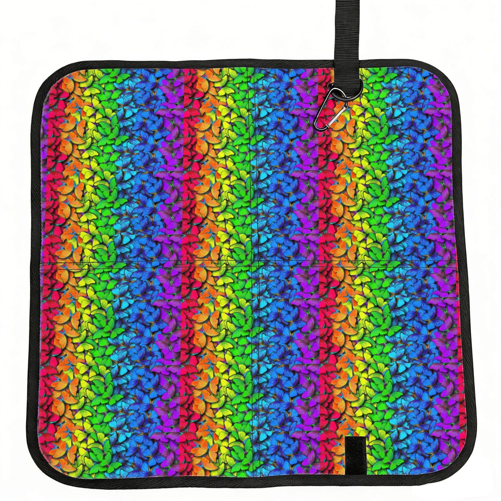AYYQWE Colorful Butterfly Print Foldable Seat Cushion Portable Chair Pad Office Commuting Picnic Camping Outdoor