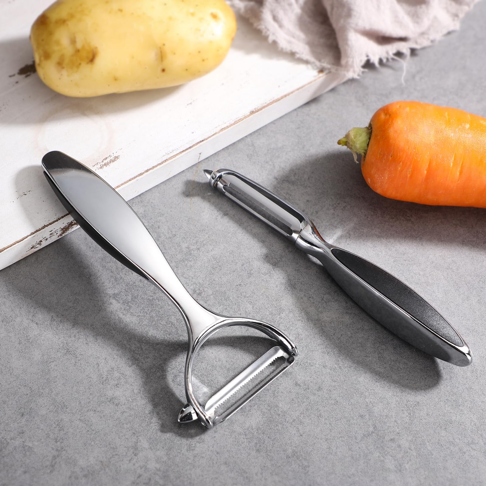 Pelador de verduras de acero inoxidable, peladores de patatas en forma de Y y en forma de I, peladores de frutas de zanahoria vegetariana para cocina del hogar 7