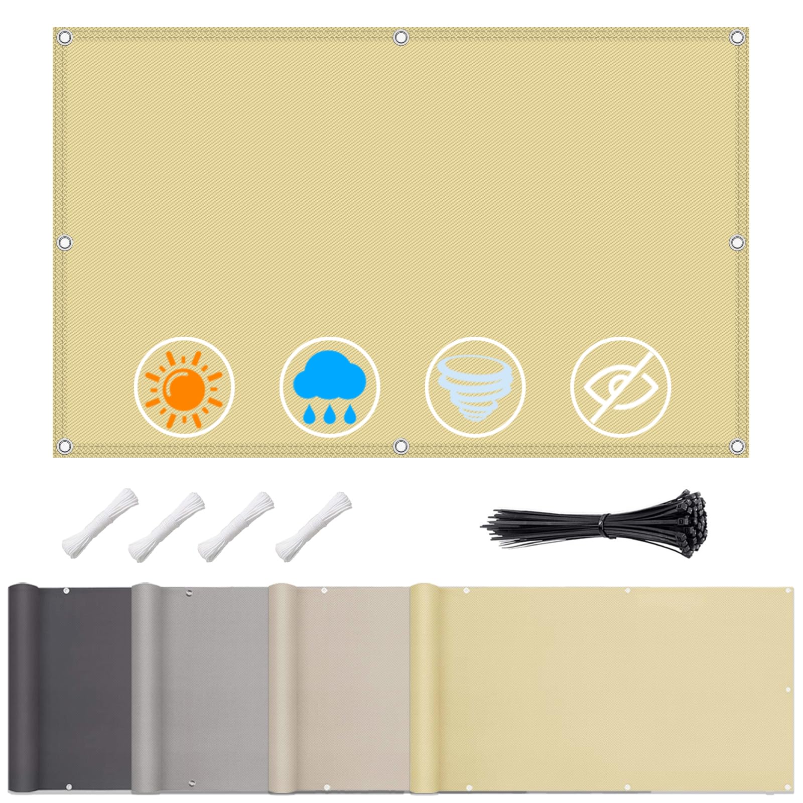 Voile d'ombrage rectangulaire 2,5x3m imperméable pour terrasse