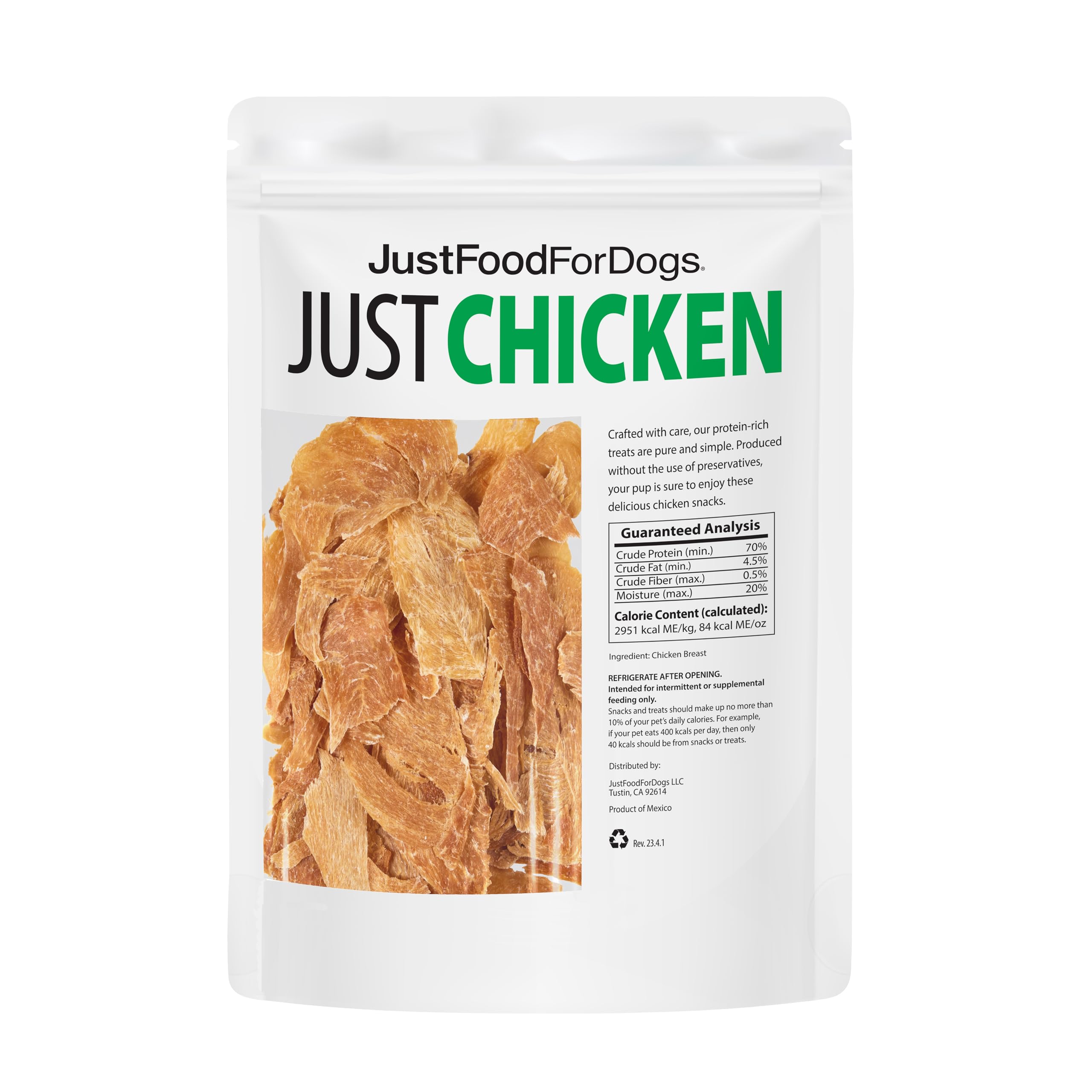 JustFoodForDogs Snack para Perros, Ingredientes Individuales, Pollo, golosinas saludables para Perros, 510 ml