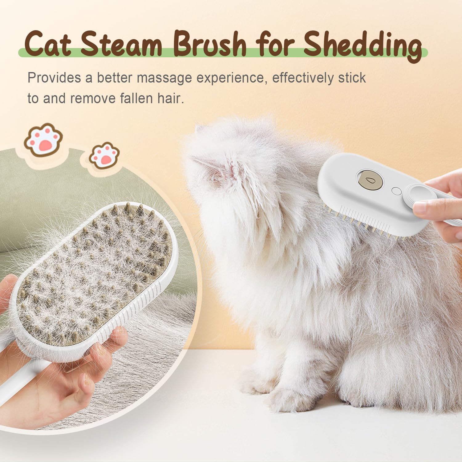 Brosse de toilettage vapeur pour chat (marron)