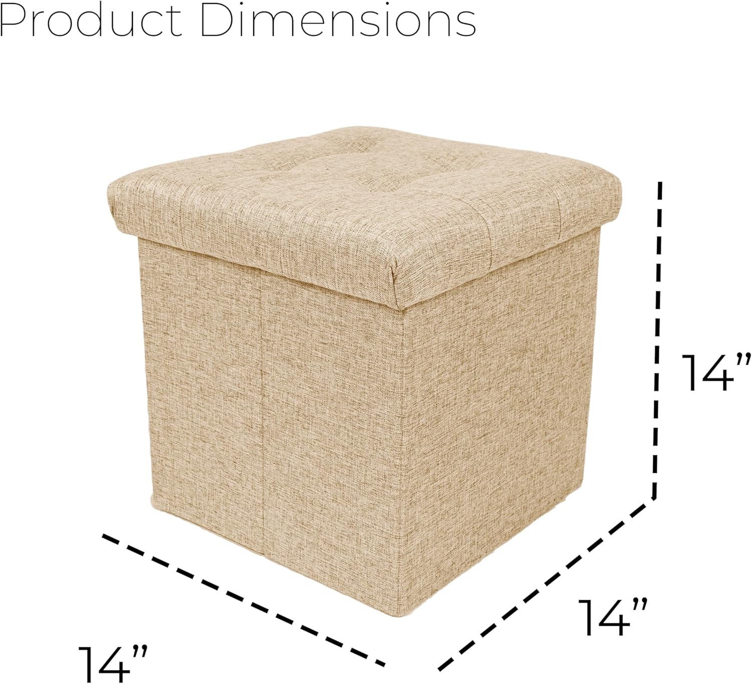 Casa Andrea Milano Folding Storage Ottoman Bench, Storage Chest, Foot Rest Stool with Padded Seat, Bedroom Bench with Storage, 15 Inche, Pack of 2