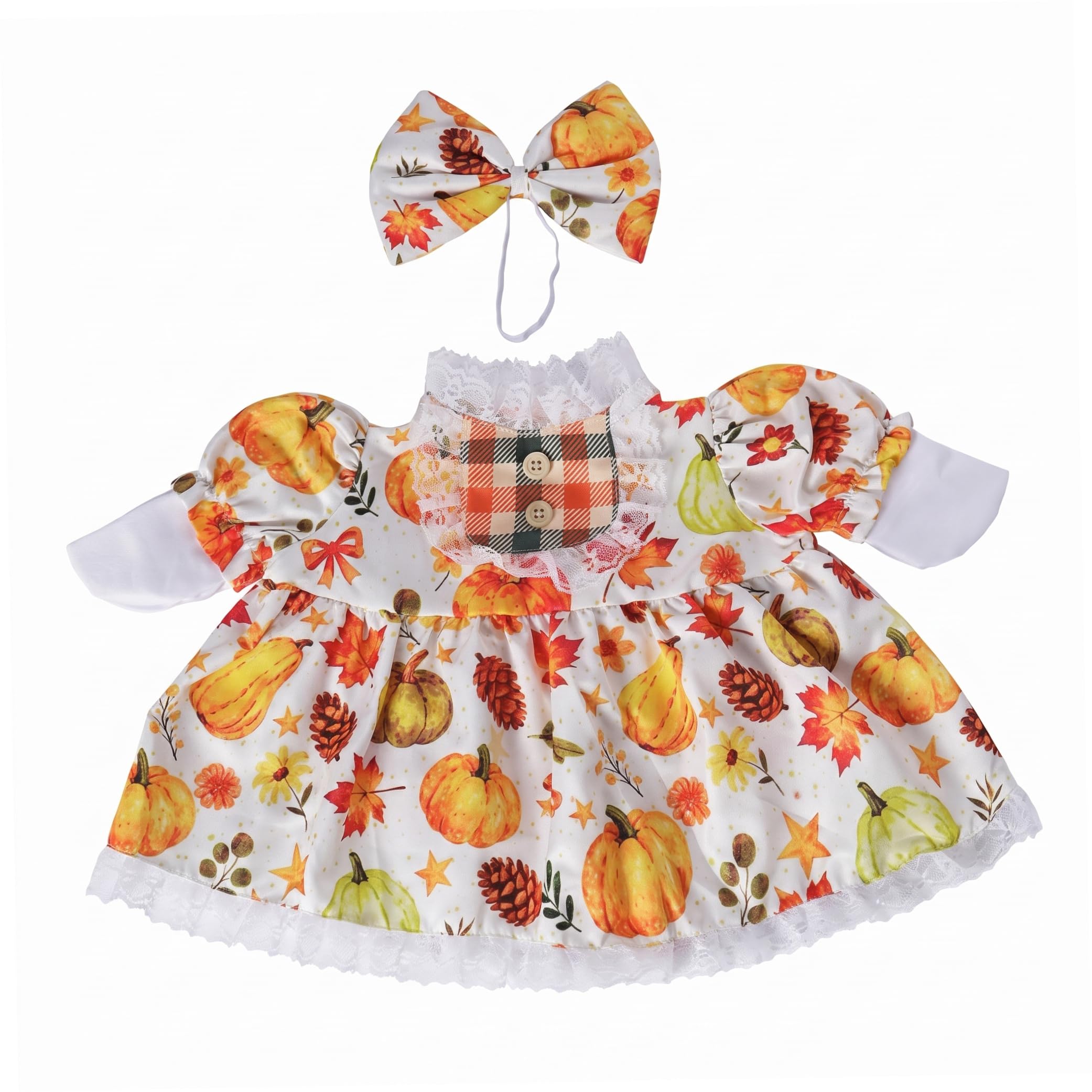 Eeetiscna Thanksgiving Pumpkin Bow, 23 Inch Goose Outfit