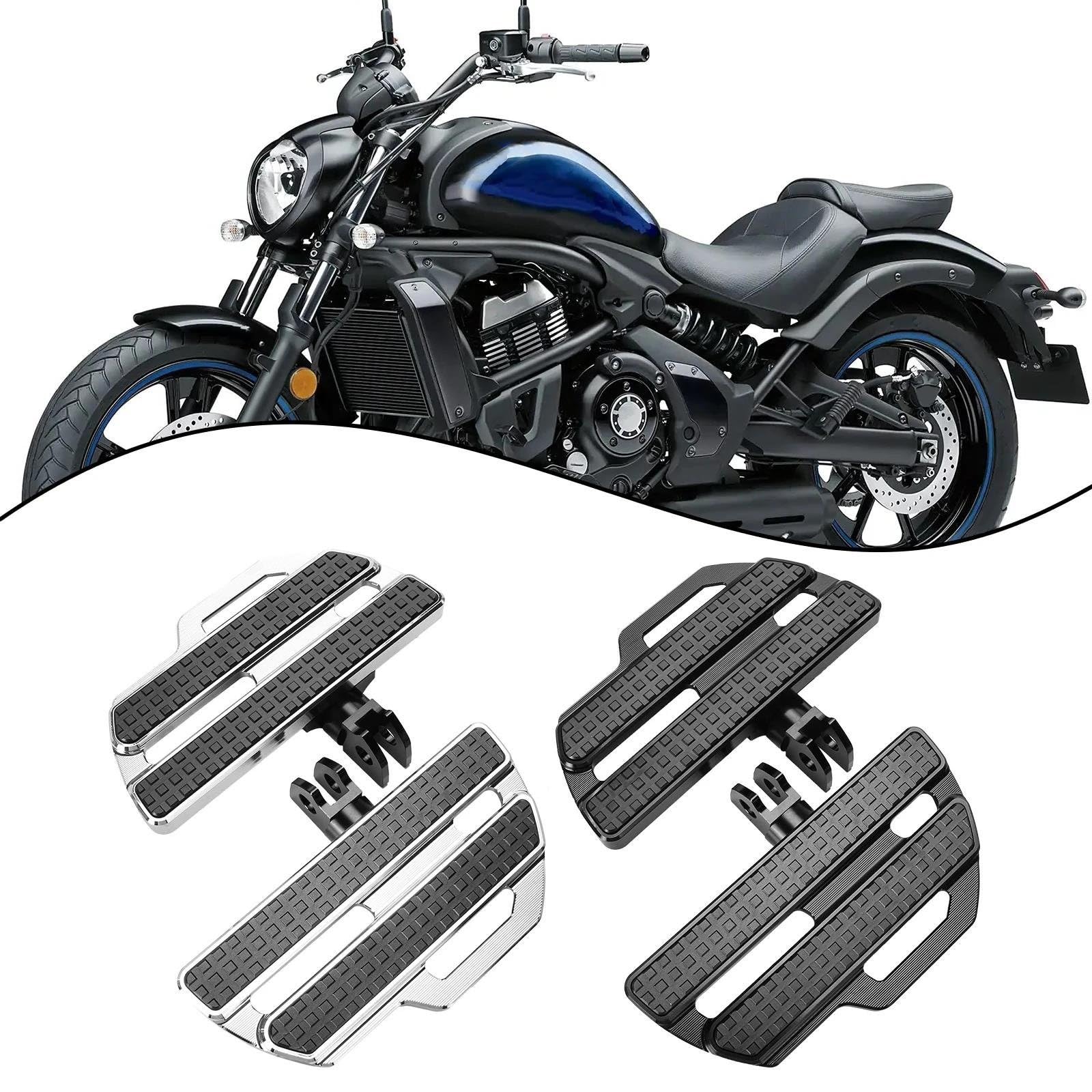 Estriberas Anchas para Kawasaki para Vulcan S 650 EN650 2015-ON Accesorios para Pedales Moto Y Plataforma Delantera Conductor Reposapiés Motocicleta(1 par Negro)