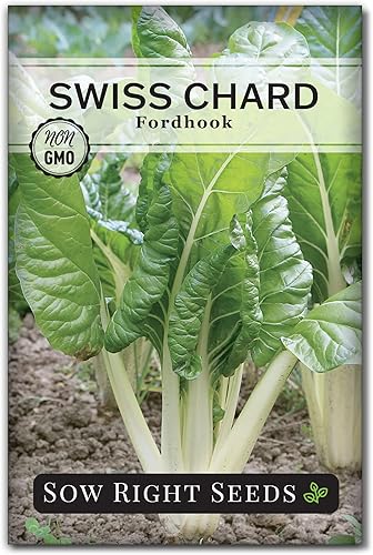Miniatura 1 de Sow Right Seeds - Semilla de acelga Fordhook para plantar - Paquete de reliquia sin OMG con instrucciones para plantar y cultivar un huerto