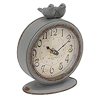 Grey Pewter Bird Mantel Clock