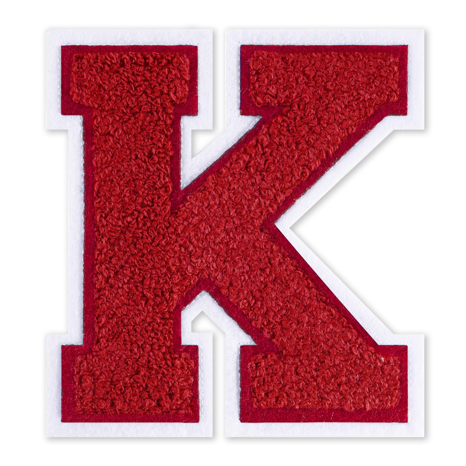 QianSiLi 6.0 Inch Chenille Iron On Letters for Clothes Varsity Letter Patches Embroidered Patch Iron On Patches for Clothing Jacket/Hoodie/Varsity (Red,K)