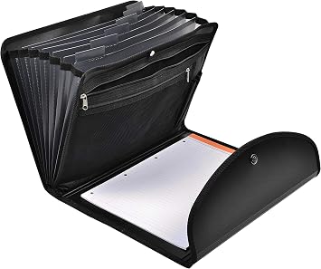 Exacompta - Ref 55834E - Exactive - Conference Folder - 25.5 x 33cm in Size, Suitable for A4 Documents, 13 Customisable Tabs, Writing Pad Supplied - Black