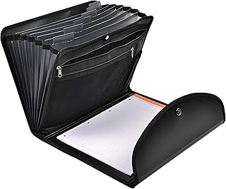 Exacompta 55834E - Classificador exafólio com porta-bloco e pasta exative, 6 compartimentos, preto