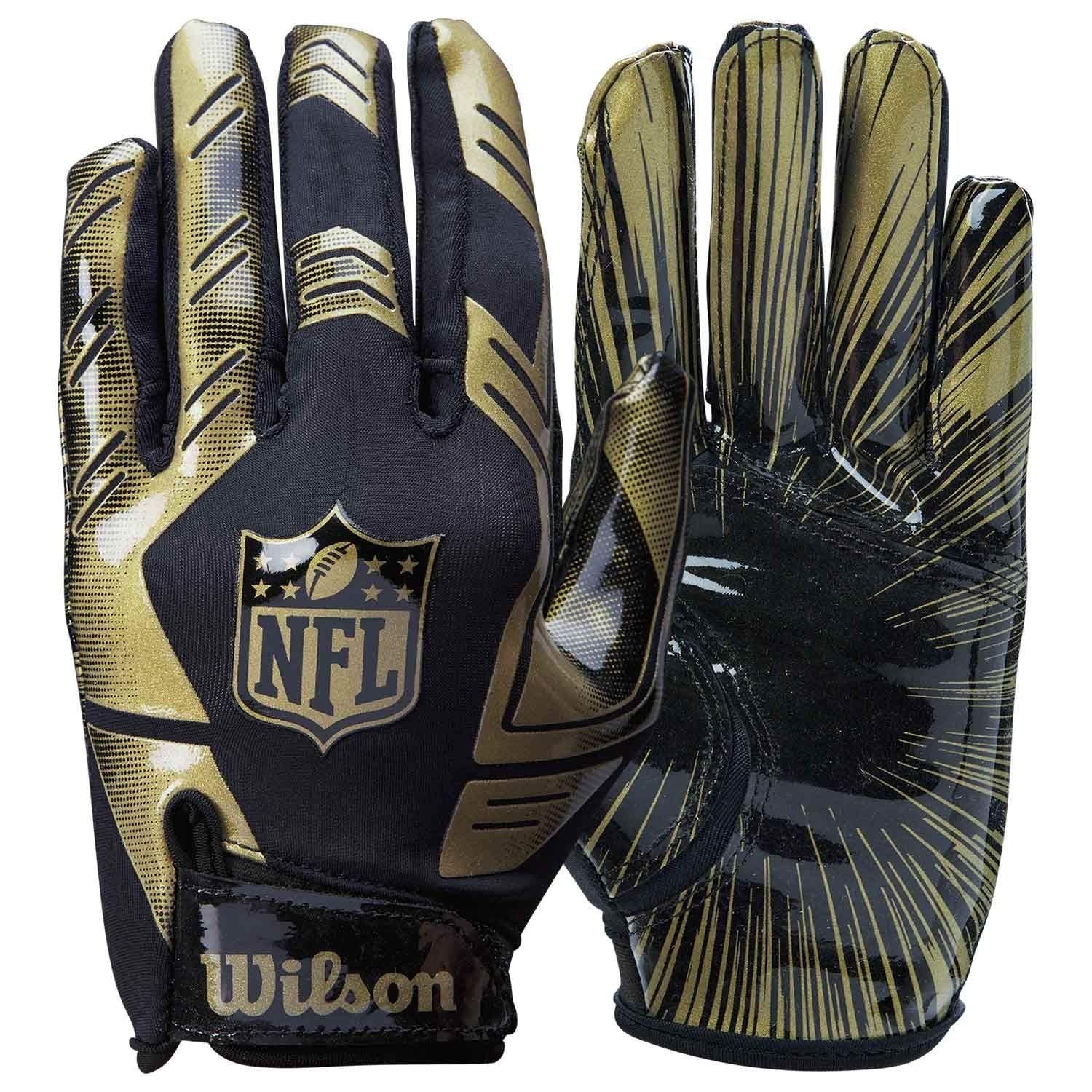 american football receiver handschuhe Wilson Receiver-Handschuhe NFL STRETCH FIT RECEIVERS GLOVE, Einheitsgröße Sport & Freizeit team: MIAMI HEAT pair of gloves Farbe:Camel/Beige Metal Gear Solid: Master