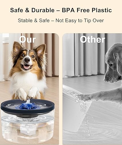 Miniatura 6 de Fuente de agua para perros de 4 litros135 onzas para perros grandes y múltiples mascotas - Bomba ultrasilenciosa, 3 filtros, dispensador automático