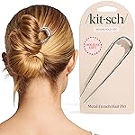 Kitsch Metal French Hair Pin for Women - Elegant Hair Accessories, Ideal for Buns & French Twist, Designed for a Secure, Comfortable Fit | Ideal Gifts for Women - Silver
