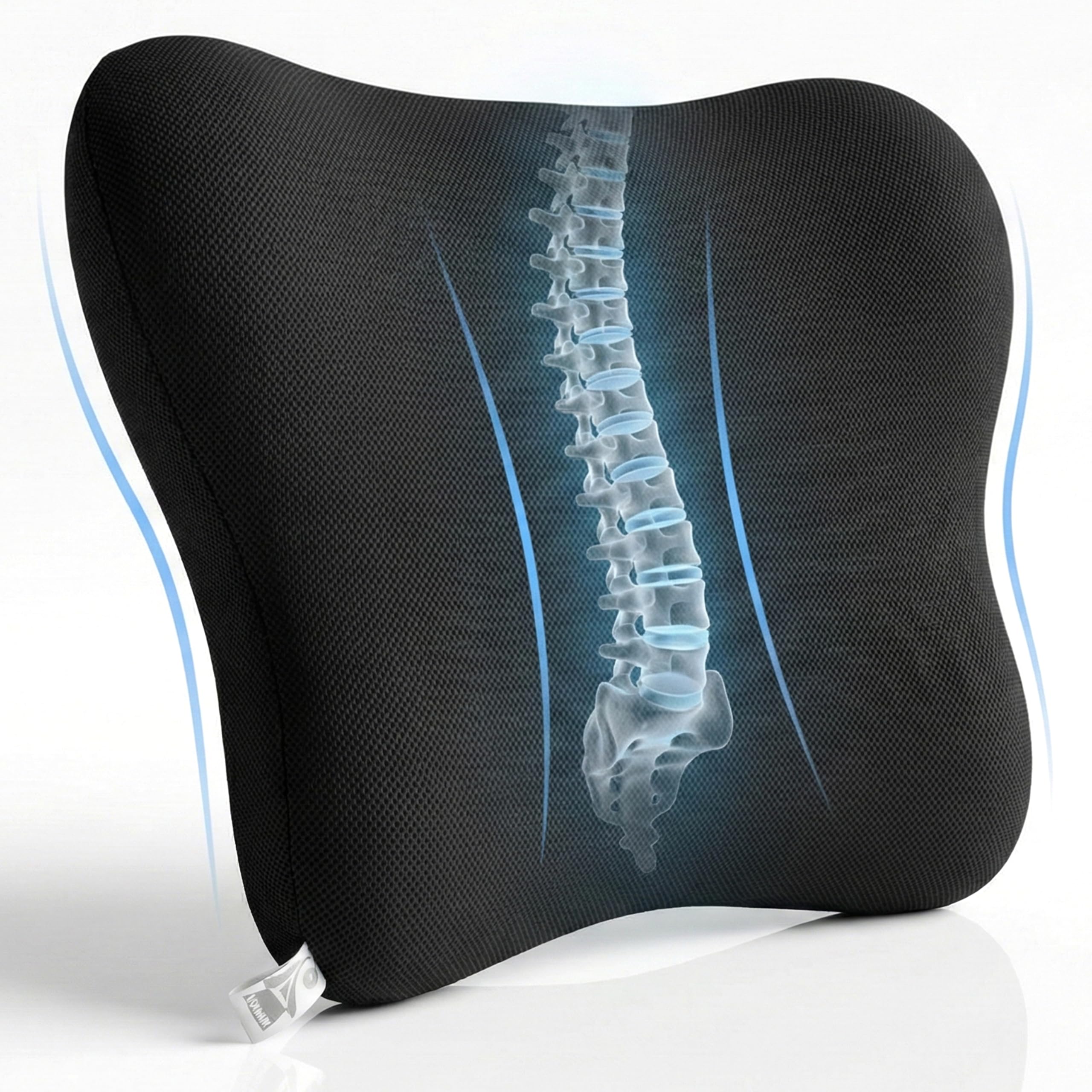 Generico Cuscino Lombare Memory Foam Supporto Ergonomico per Auto e Sedia Ufficio