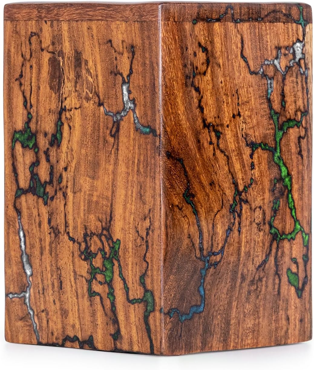 Wood Urns for Human Ashes Adult Male, Female | Resin Decorative Memorial Wooden Cremation Urns for Ashes Large Upto 20 lbs, Thunderstorm - 1pc
