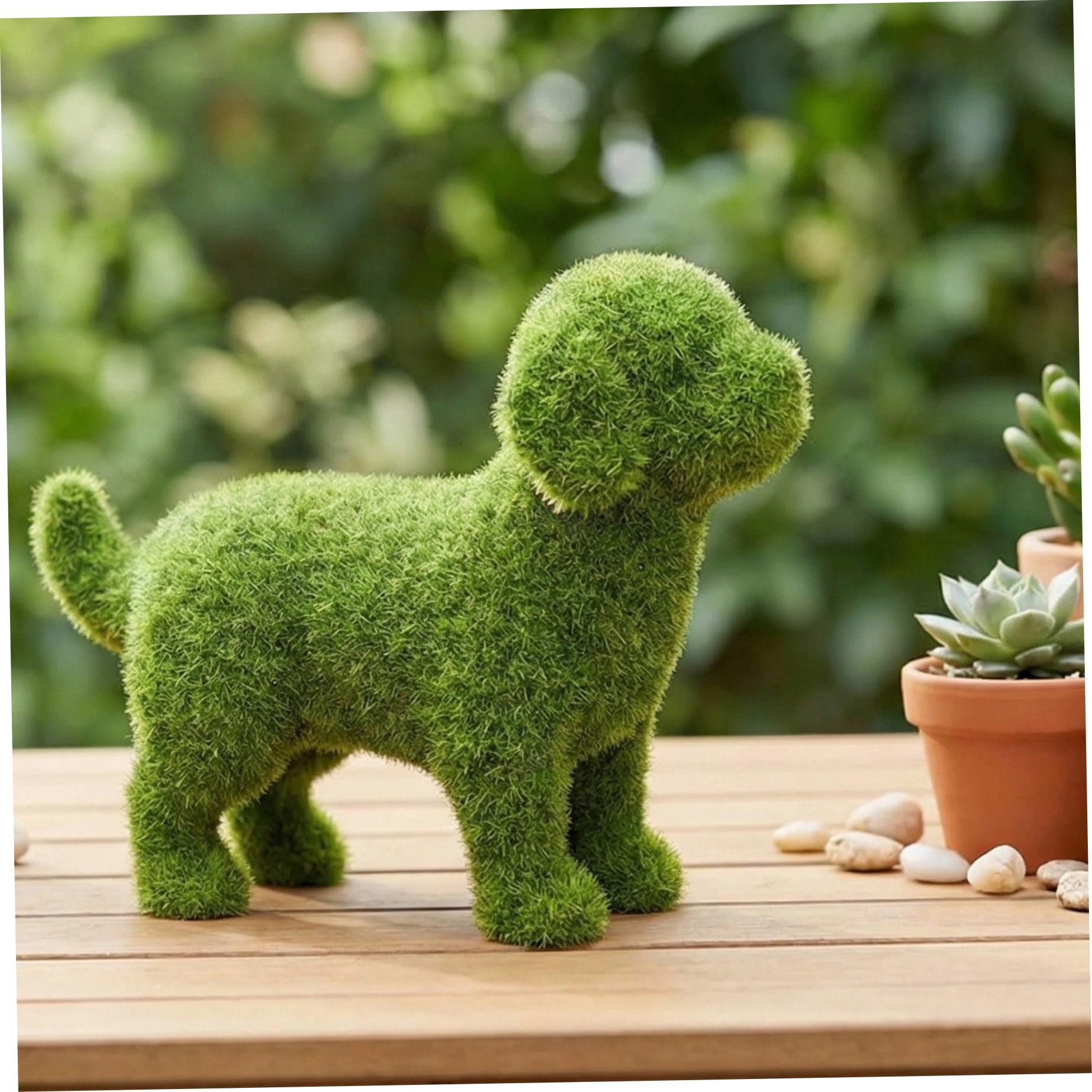 Comebachome Dog Topiary, Flocking Dog Figurines European Style Outdoor Ornament Realistic Garden Decoration for Landscaping Desktop and Courtyard Present, Uso al aire libre