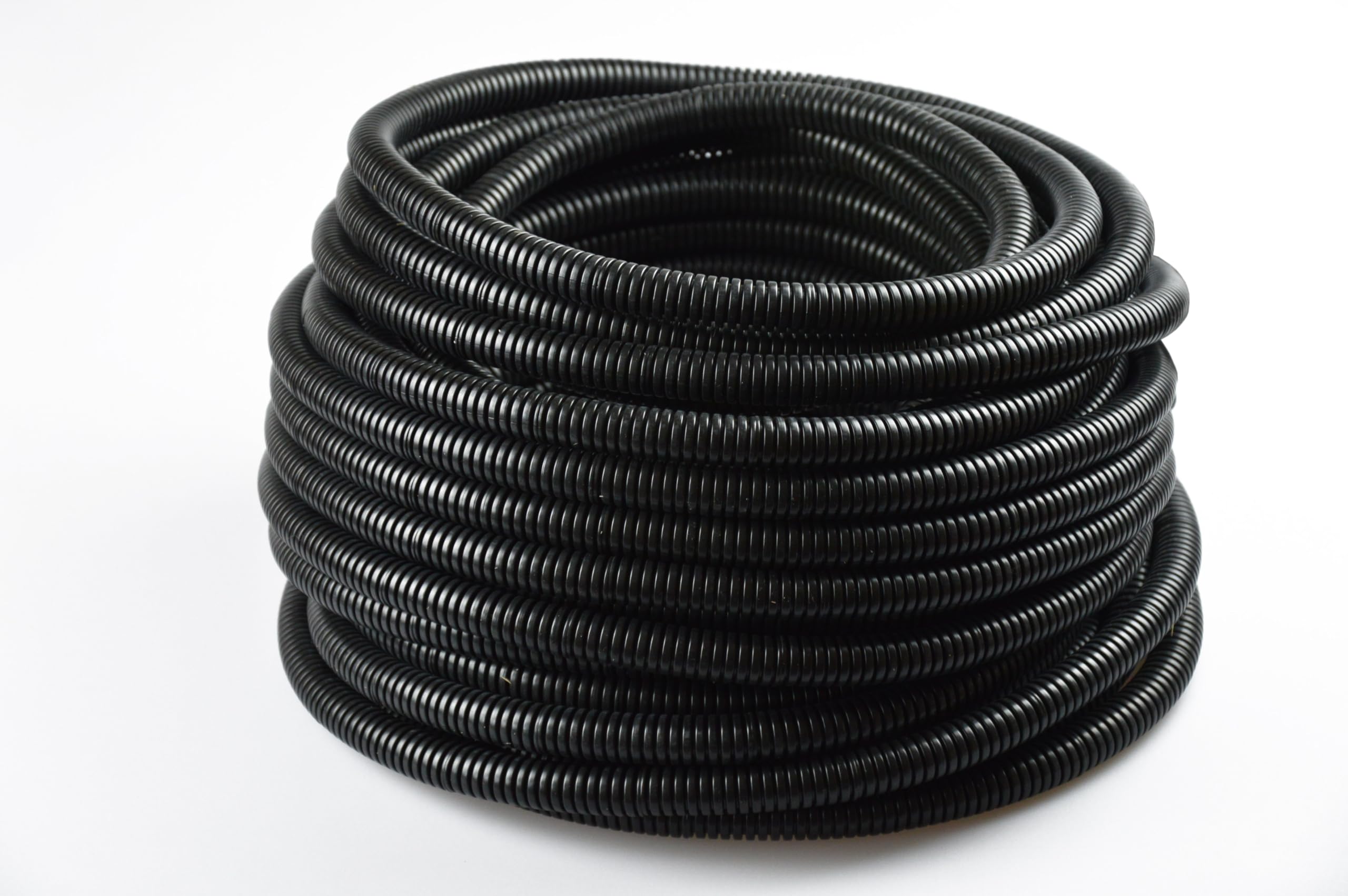Flexibles Wellrohr mit Führungsdraht, Härtedruck 750N, Ungeschlitzt, UV-Beständig, Durchmesser 19mm, Länge 25 m