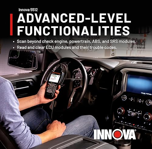 Miniatura 6 de Innova Escáner OBD2 5512, purga de frenos ABS, temperatura de transmisión, TPMS, adaptadores OBD1 incluidos, aplicación de reparación