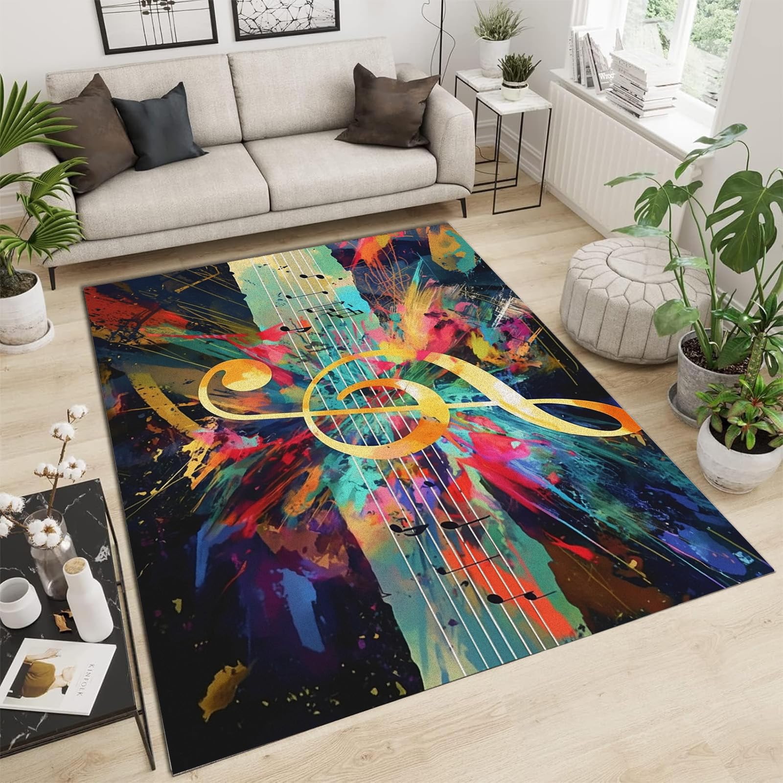Tapis de chambre doux et lavable pour créer un coin lecture musical et cosy