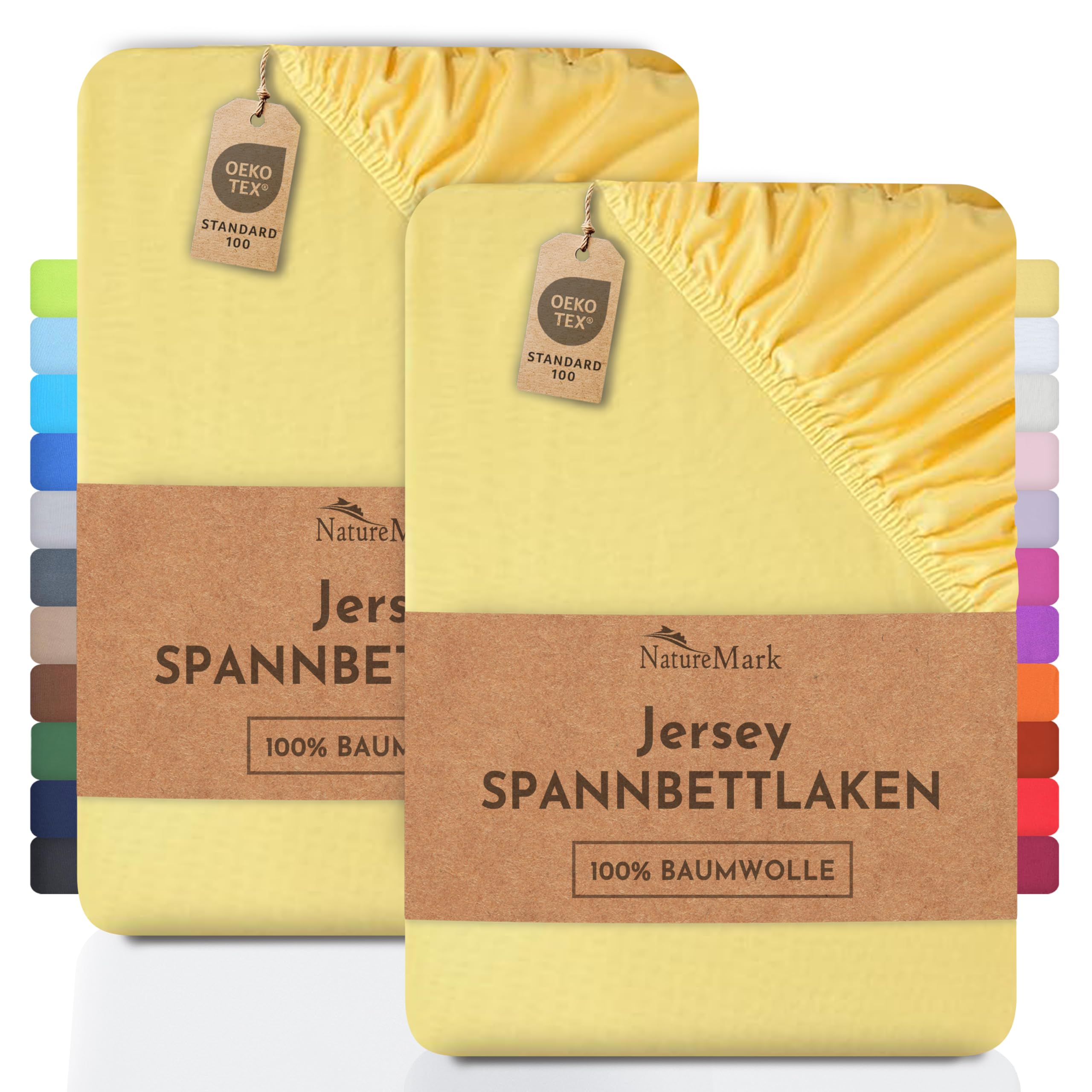 2 Jersey Spannbettlaken Spannbetttuch Baumwolle Qualität Ökotex Standard 100