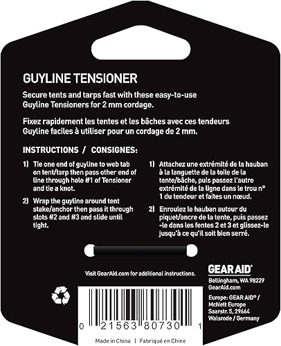 Miniatura 3 de GEAR AID El tensor Guyline se usa para asegurar rápidamente tiendas de campaña, lonas y configurar un tendedero tenso en el campamento