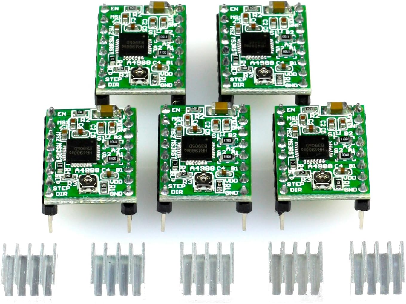 5x A4988 Stepper Motor Driver Module with Heat Sink - for CNC Shields, RAMPS 1.4, 3D Printer, Prusa Mendel