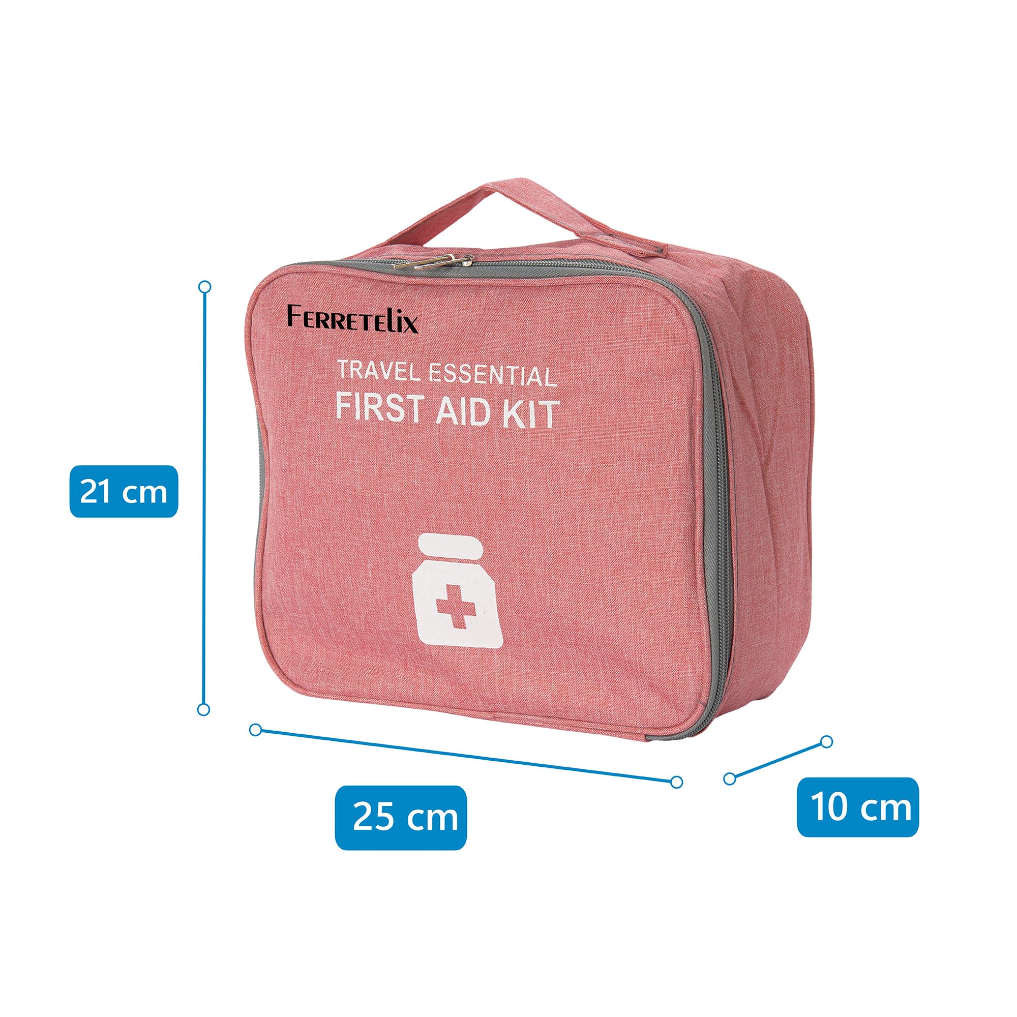 Farma Care Botiquin burdeos neceser primeros auxilios con dotacion 25 cm x 22 cm x 12cm Completo Emergencia, Para Viaje y Acampada, Coche, Supervivencia, Excursión, Montaña, Senderismo, Aventura.