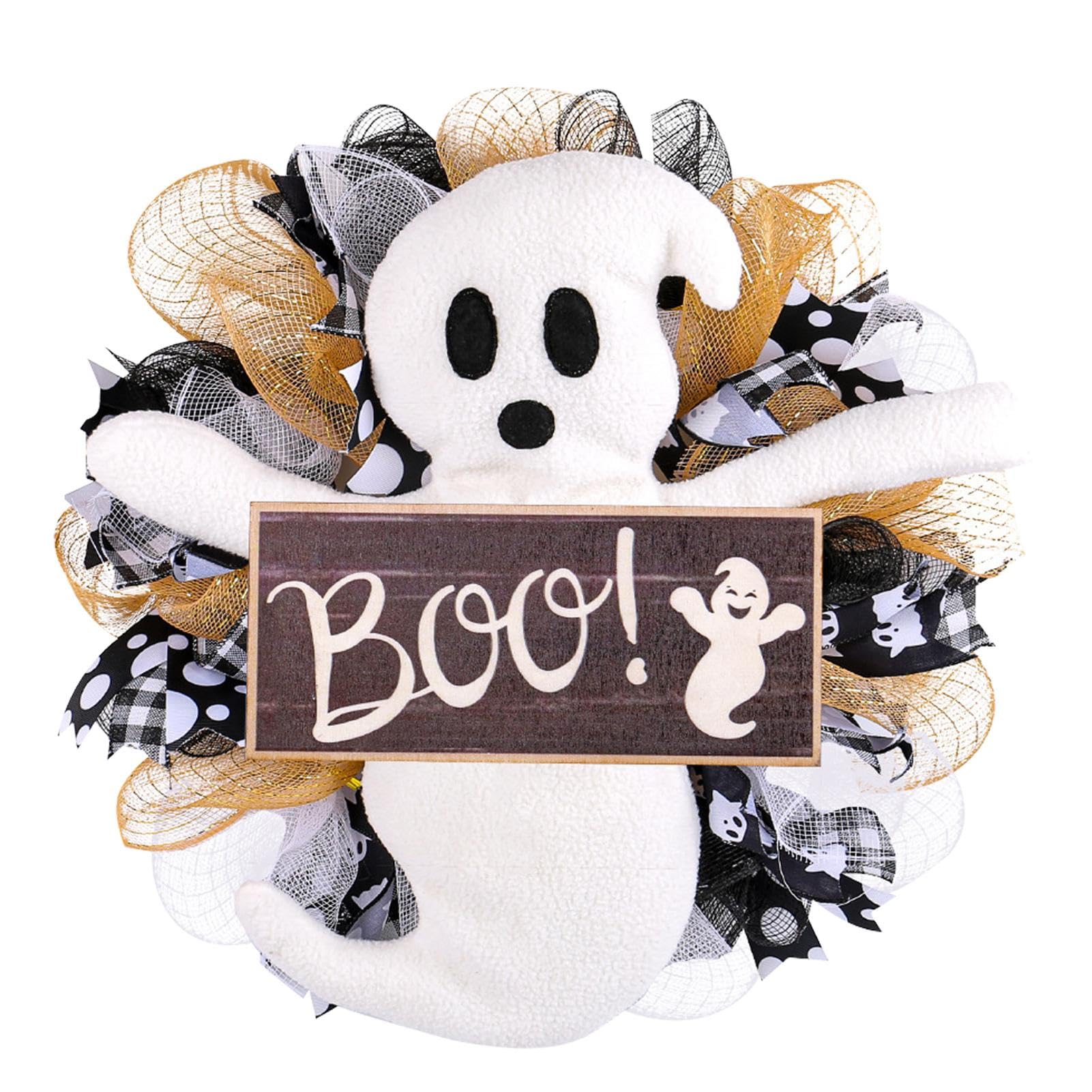 Couronne d'fantôme mignonne Boo en textile pour fête d'Halloween