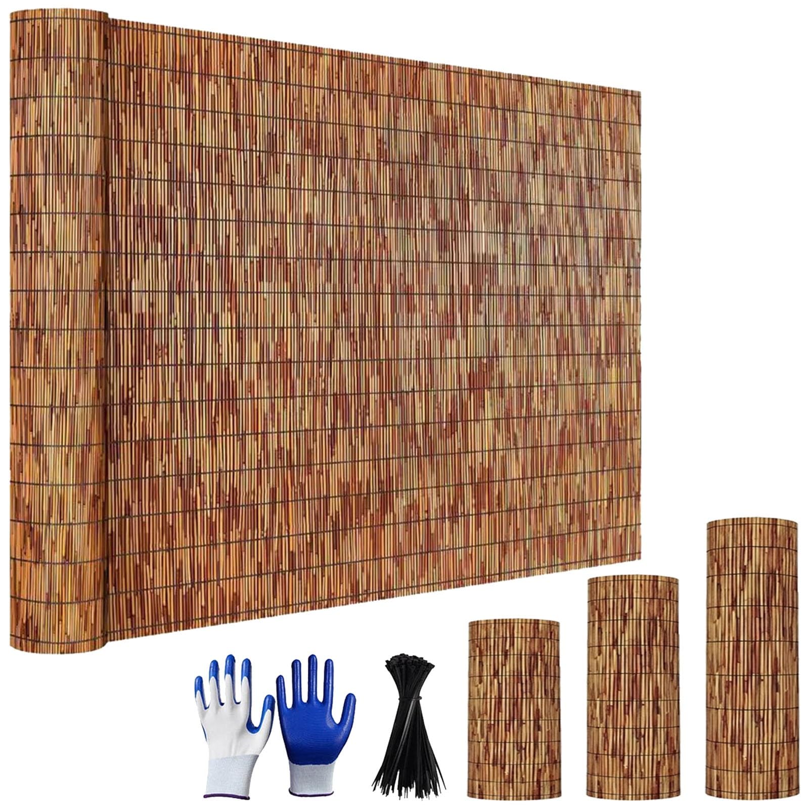 Rollo de Cañizo Natural para Ocultación Balcón y Terraza, Valla de Cañizo Natural Exterior para Privacidad Jardín, Pantalla Protector Visual y Cortavientos Resistente(91x792cm(3x26ft))