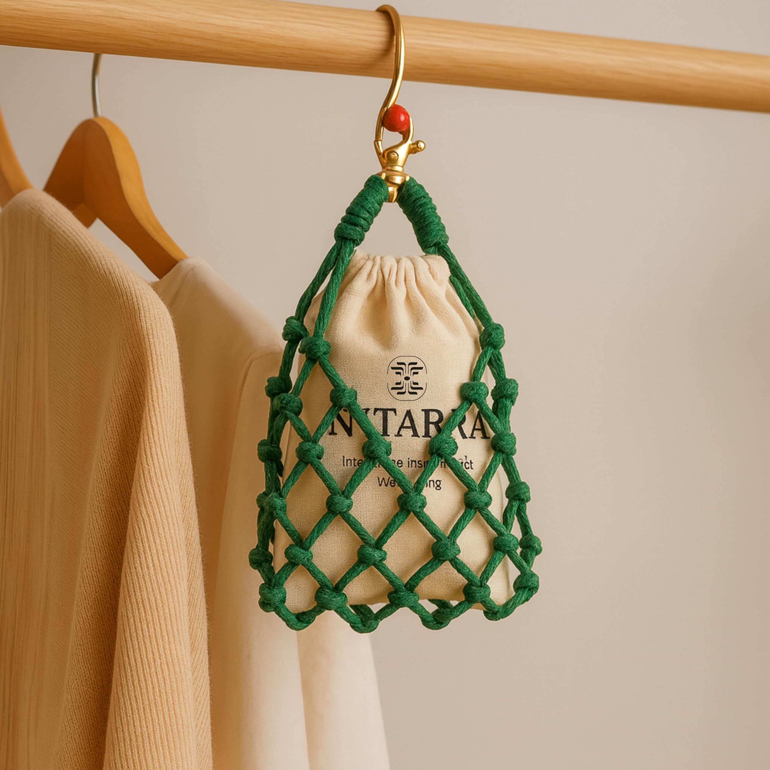 Nytarra Luxury Aroma Sachet - Whispering Green | Long Lasting Fragrance for Closets, Drawers & Bags | Preimum, Hanging Pouch | Free 5 ml Frangrance Refill Included-picture-17