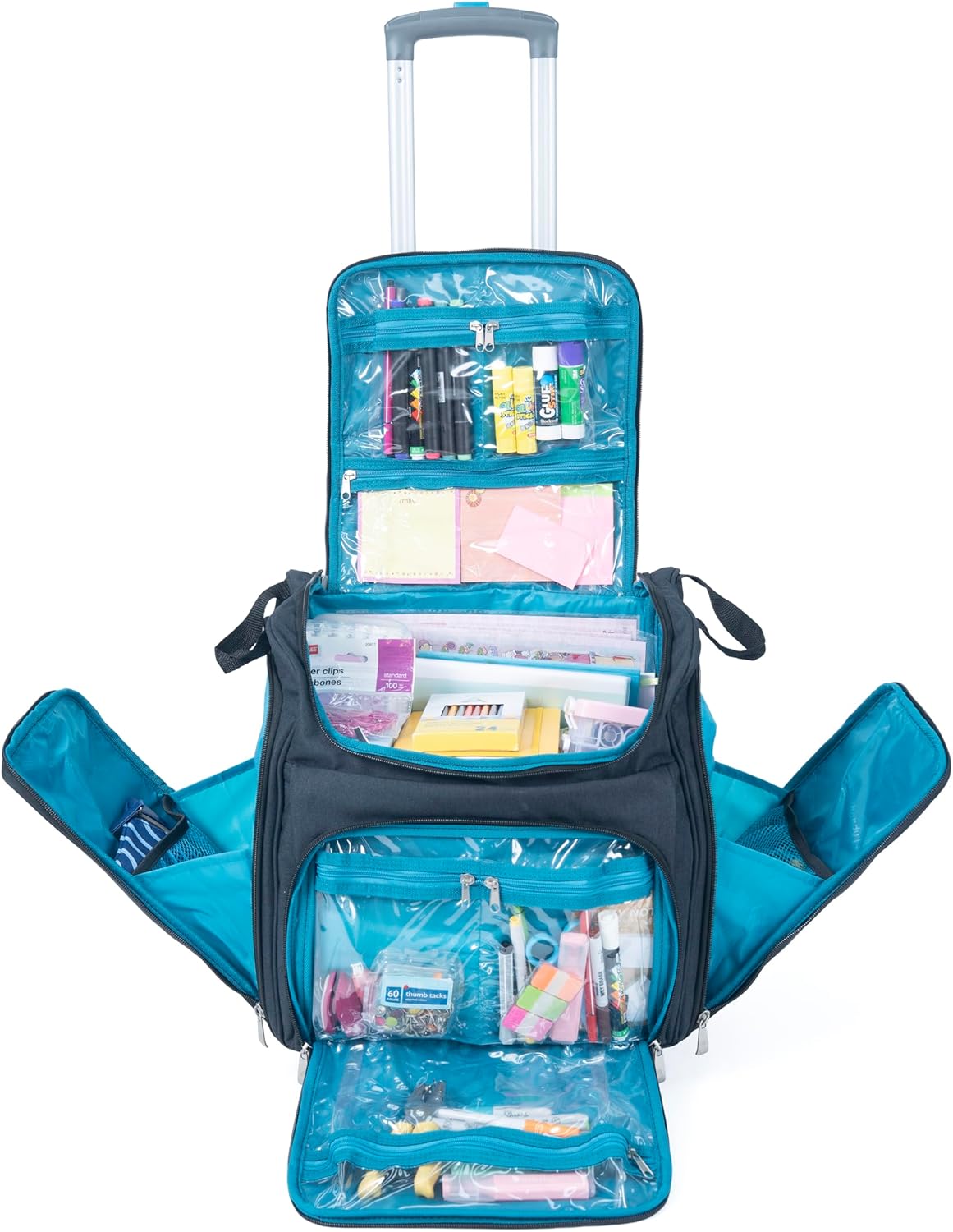 Handy Sandy Crafter’s Tote Bag Organizer, Storage Bag for Craft Supply, and Scrapbooking Carrier w/Handle and Wheels