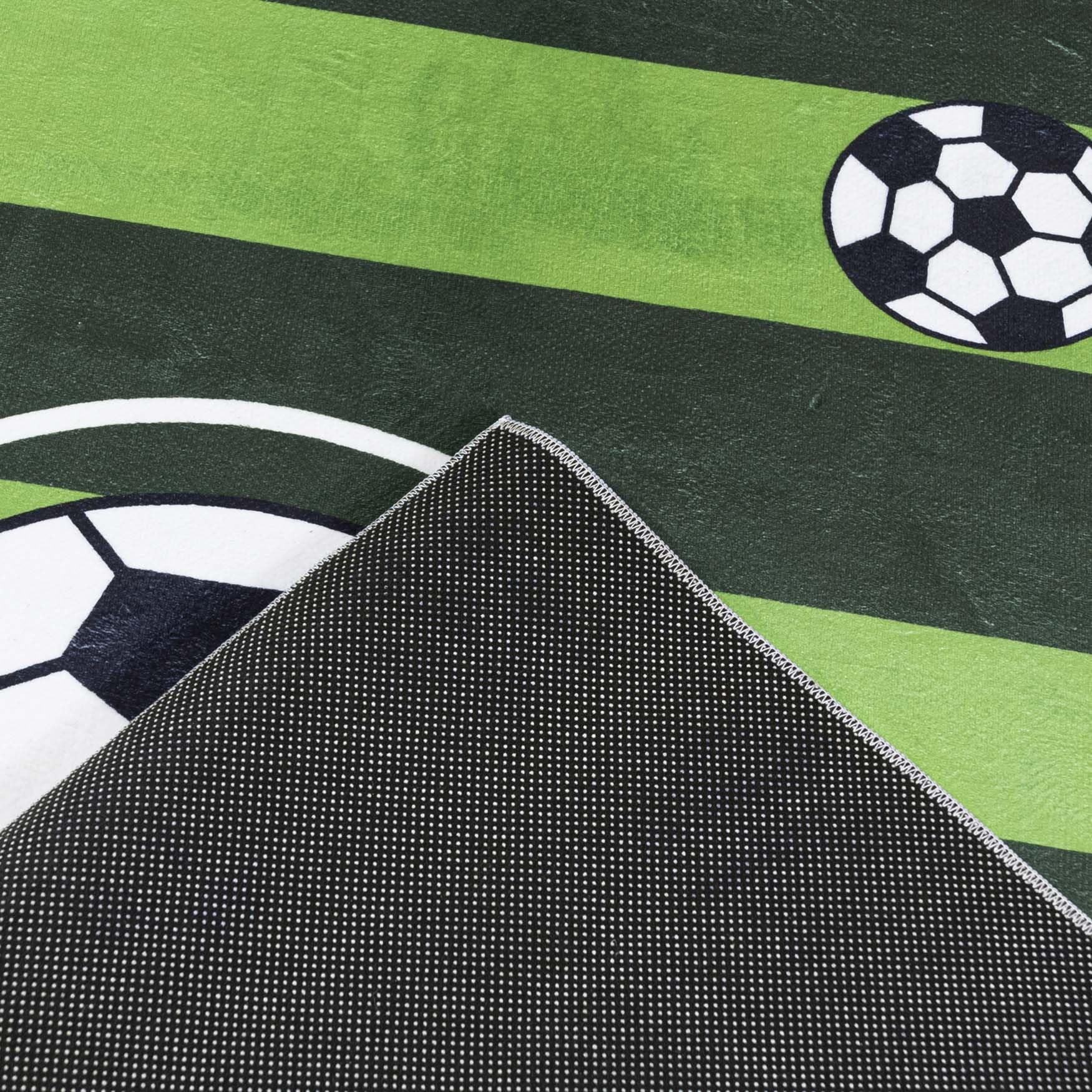 Mazovia Alfombra Infantil Habitación Infantil 140x200cm Verde Pelo Corto | Alfombra para Niños para Dormitorio Sala de Juegos Niños Campo de Deporte Fácil de Limpiar Antideslizante Suelo Radiante