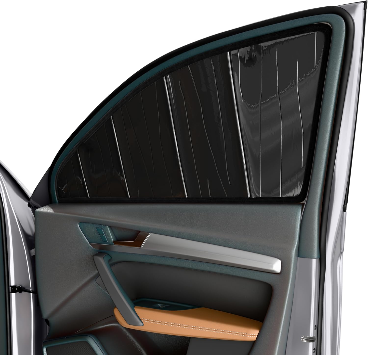 AutoTech Park Foldable Sunshade Compatible with 2005-2015 Nissan Xterra, 4 Pieces Side Window Shades